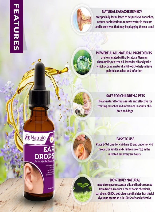 Natrulo Natural Ear Drops for Ear Infection – Homeopathic Eardrops for Adults, Kids, Baby, & Pets – Relieves Ear Aches, Swimmer's Ear, & Loosens Wax – Kids Safe Ear Health Made in USA - Image 3